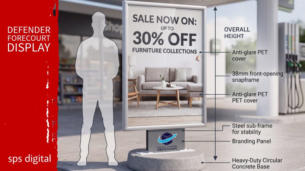 defender forecourt display