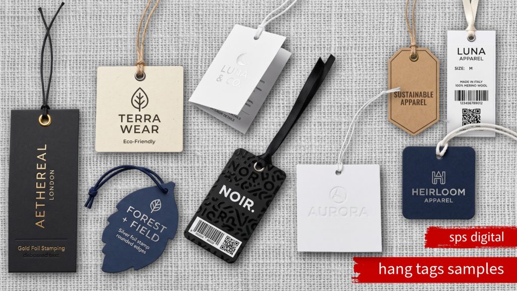 Foil-stamped luxury clothing tag